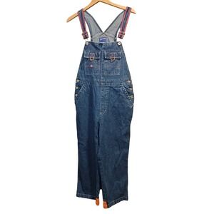 BUM Equipment Denim Overalls Womens Med Blue Orange Trim Vintage Carpenter 507